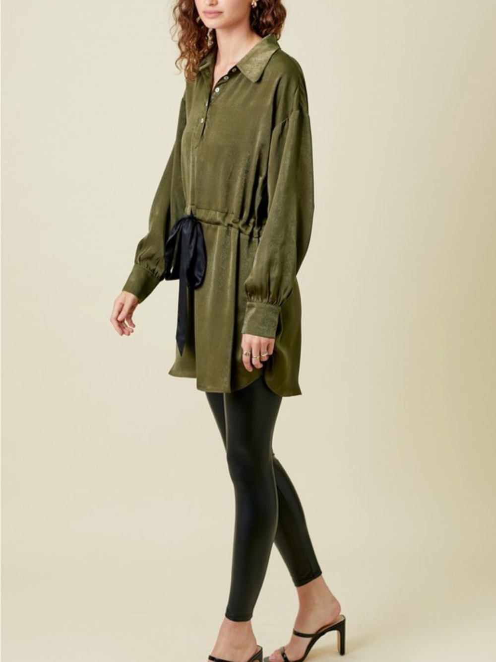 Tie Waist Dolman Sleeve Tunic - Picture 9 of 9